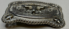 Vintage Looking Western Longhorn Belt Buckle 37580 Silver Tone No Makers Mark