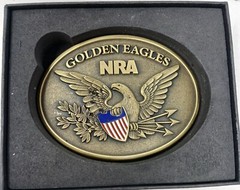 NRA Golden Eagles 2015 Commemorative Belt Buckle Red White Blue Enamel Shield D6