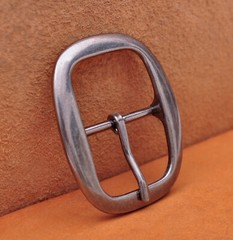 DIY Heavy Strong Center Bar Pin Belt Buckle Silver Plated Fit 40mm Leather Strap