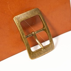 Huge Retro Brass Men Prong Center Bar Leathercraft Belt Buckle Fits 36mm Strap