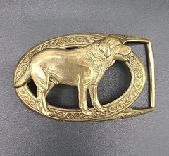 Leonard P. Reid Bronze Labrador Orvis Belt Buckle 2001