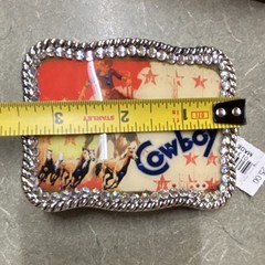 Nocona Western Cowboy Belt Buckle Rhinestone Multicolor Stars Fits 1.5”