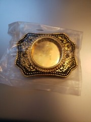New Black & Gold Western Style Belt Buckle For Silver Dollar Or 39mm Stone NOS