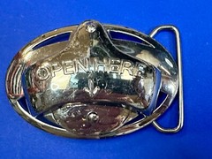 Open Here Practical Beer Lovers Drinkers Bottle Opener Mounted to Belt Buckle