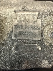Vintage Limited Edition Levi’s Two Horse Brand Levi’s Strauss & CO. Belt Buckle