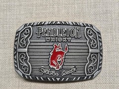 vintage MONTANA SILVERSMITHS belt buckle PENDLETON WHISKEY cowboy rodeo