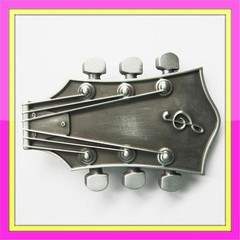 NEW ELECTRIC GUITAR HEADSTOCK MUSIC SILVER COLOR BELT BUCKLE
