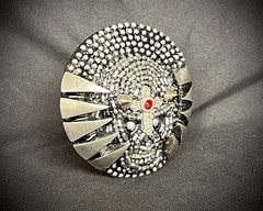 “War Cry: The Iron Martyr” Skull Gothic Ind. Belt Buckle OOAK Darren McNeese