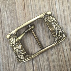 Solid Brass Men&rsquo;s Engraved Vintage Pin Buckle Belt Buckle Fits 1.5 Inch Belts；