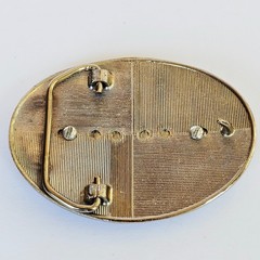 Vintage Polish Plate Style Steel Belt Buckle Austrian Slavic Eagle Gold Heraldic