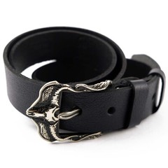 German silver belt buckle American Buffalo Skull, pin type, Bison skull buckle