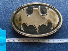 Batman Belt Buckle Metal – Black and Silver Logo – Zinc 3.5&Prime; DC Comics