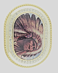 Indian Chief Belt Buckle Men Women Vintage Head Native American Gold Metal Bling