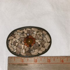 Vintage Century Canada Stone Inlay Belt Buckle Western Cowboy Hipster
