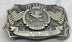 1996 NRA National Rifle Association Of America 125 Years Belt Buckle USA