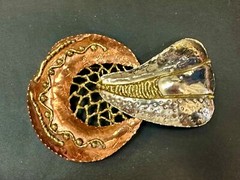 India Inspired Artisan Large Abstract Hippy Boho Vibe Huge Belt Slide Buckle