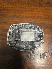 Plumber Belt Buckle Red Enameled Tools 3D Wrench Plumbing Service