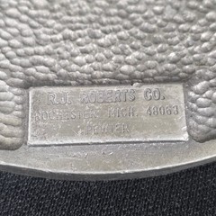 Body by Fisher Belt Buckle Pewter 3.5×2.25in Vintage Coach Car Engraved