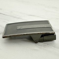 Textured Gunmetal Tone Reversible Clamp On Belt Buckle