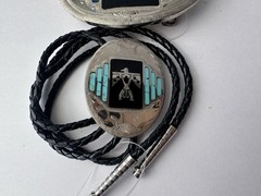 Johnson & Held Ltd. Thunderbird Inlay Western Belt Buckle & Bolo Tie Set, Silver