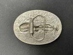 Vintage Texas Sesquicentennial Belt Buckle 1836-1986 Aged Rodeo Western Flag