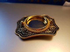 New Black & Gold Western Style Belt Buckle For Silver Dollar Or 39mm Stone NOS