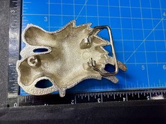 Mystical Asian Chinese Dragon Head Figural Cutout Silver Color Belt Buckle
