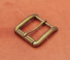 Men Brass Metal Heel Bar Roller End Bar Single Prong Pin Jeans Belt Buckle 40mm