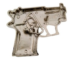 Gun Belt Buckle Silver Metal Rhinestones New Men Iced Real Cowboy Style Rodeo