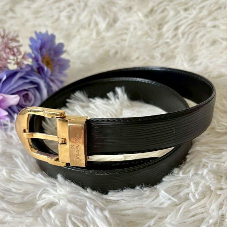 Louis Vuitton Pre-Owned Belt Black Gold Epi