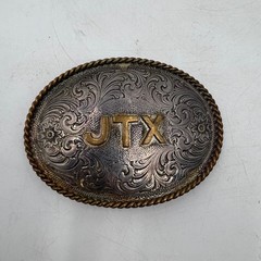 Vintage JTX Western Montana Silversmiths Cowboy Belt Buckle Silver Plate