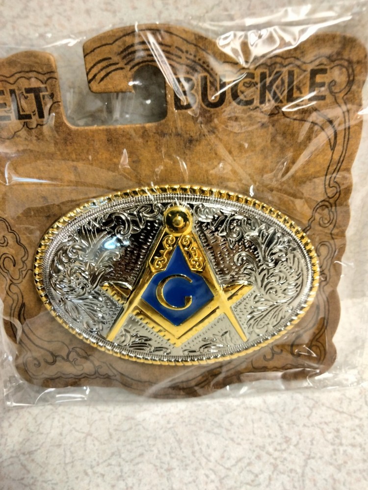Masonic, Mason, Blue Lodge, Fraternal flashy western metal belt Buckle, New! #2