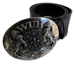 WASHED UP HOLLYWOOD 1.75” LIONS FLEUR HERALDIC OLD SILVER #065VS WUH BELT BUCKLE