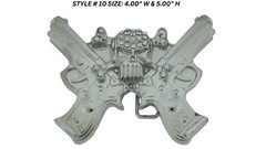 Skull Belt Buckle Tattoo Mens Women Silver Metal Blinged Halloween Party Costume