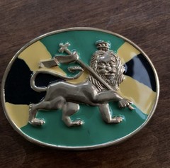 Lion of Judah Rastafarian Belt Buckle Rasta Jewelry Staff Ethiopian Jamaica