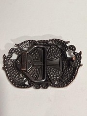 Maltese Cross Belt Buckle Cutout Gothic Outlaw Biker Punk Bronze Brown