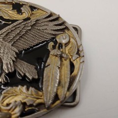 SISKIYOU A2 1995 Flying Eagle and Eagle Feathers Pewter Belt Buckle