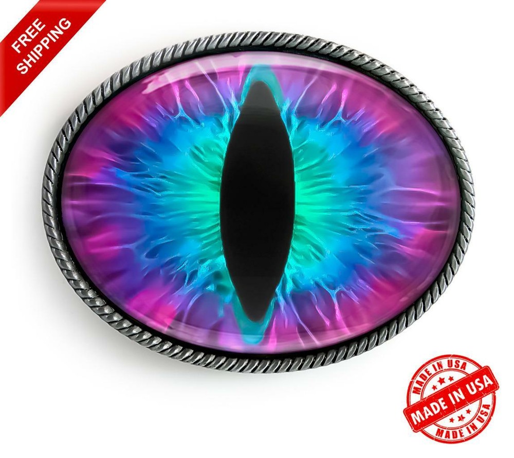 Purple Monster Eyeball Belt Buckle – Halloween Taxidermy Cosplay Buckle – 94-E