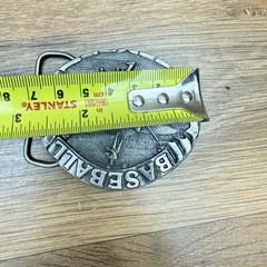 Vtg 1977 Bergamot Baseball Belt Buckle Pitcher Catcher Batter Umpire O-85