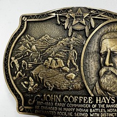 The Texas Ranger Collection John Coffee Hays Solid Brass Belt Buckle Ltd Ed 493