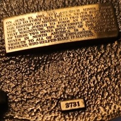 TWIN CREEKS MINE Brass Belt Buckle 3.5&Prime; X 2.5&Prime;