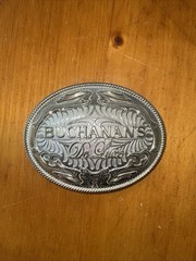 Buchanans Deluxe Scotch Whiskey Silver Tone Belt Buckle Promotion Cowboy Western