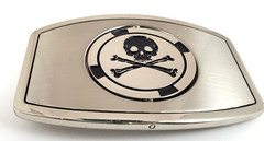 Skeleton & Bones Crossed Reversible Spinning Belt Buckle