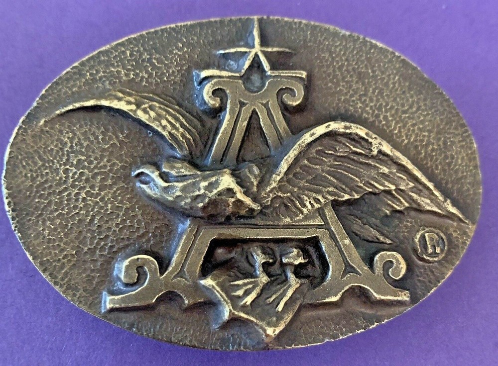 ANHEUSER BUSCH BELT BUCKLE EAGLE/LETTER &lsquo;A » LOGO American Beer Advertising 3.5&Prime;