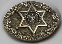 VTG 1992 EGE Diamond Cut Heavy Pewter US Marshall Buckle and matching Bolo Tie