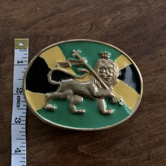 Lion of Judah Rastafarian Belt Buckle Rasta Jewelry Staff Ethiopian Jamaica
