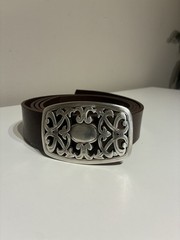 Baroque Filigree Belt Buckle – Antique Silver Finish