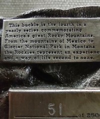 Rocky Mountains Belt Buckle Eagle Gold Miner 1985 Commemorative 51/2500 Vintage
