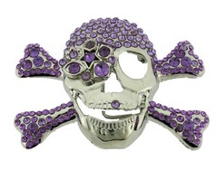 New Men Women Skull Belt Buckle Skeleton Crossbone Fashion Halloween Tattoo Goth