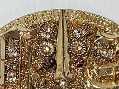 Gold Plated Crystal Belt Buckle by SILVER DAGGER Mythical Dungeon Theme $295